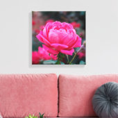 Mooie Roze Roos Bloem Canvas Afdruk (Insitu (Woonkamer))
