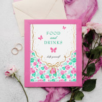 Mooie Roze Roos Bloem Gouden Strik Baby Shower