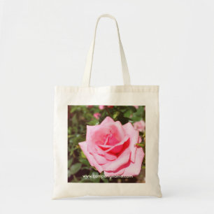 mooie roze roos bloem met zoete harten tote bag
