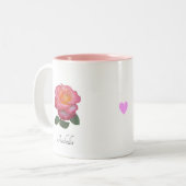 Mooie roze roos bloem mok (Voorkant links)