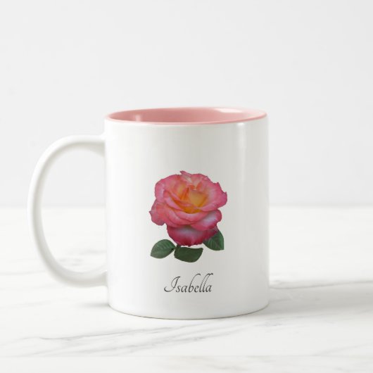 Mooie roze roos bloem mok (Links)