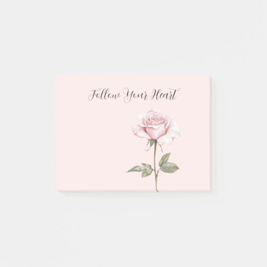 Mooie Roze Roos Bloem Post-it® Notes (Voorkant)