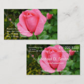 mooie roze roos bloem professioneel visitekaartje (Voorkant / Achterkant)
