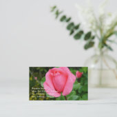 mooie roze roos bloem professioneel visitekaartje (Staand voorkant)