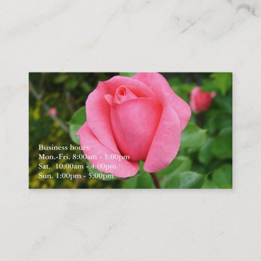 mooie roze roos bloem professioneel visitekaartje (Voorkant)