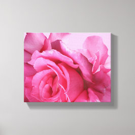 Mooie roze roos bloem stijlvolle moderne bloemstuk canvas afdruk
