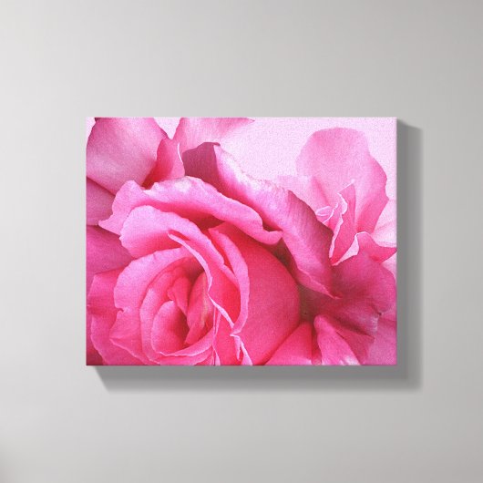 Mooie roze roos bloem stijlvolle moderne bloemstuk canvas afdruk (Voorkant)