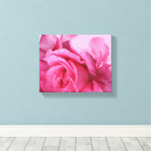 Mooie roze roos bloem stijlvolle moderne bloemstuk canvas afdruk (Insitu (Houten vloer))