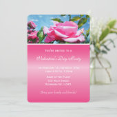 Mooie roze roos bloem Valentijnsdag feest Kaart (Staand voorkant)