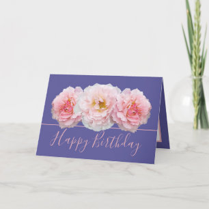 Mooie Roze Roos Bloemen Boeket Verjaardag Kaart
