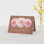 Mooie Roze Roos Bloemen Boeket Verjaardag Kaart (Gele Bloem)