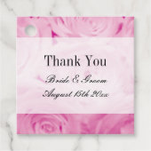 Mooie roze roos bloemenprint ontwerp bruiloft bedankjes labels (Voorkant)