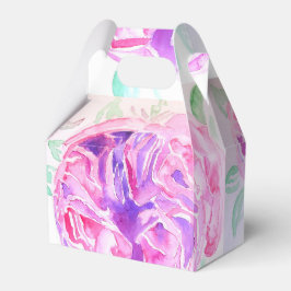 Mooie Roze Roos Bloemige Trouwtaart Favoriet Doos Bedankdoosjes