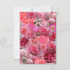 Mooie Roze Roos Collage Notitiekaartje