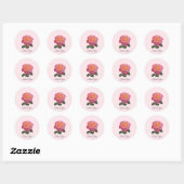 Mooie Roze Roos Dank Je Ronde Sticker (Vel)
