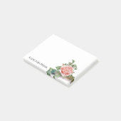 Mooie roze roos gepersonaliseerd post-it® notes (Schuin)