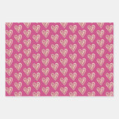 Mooie roze & Roos gouden harten Inpakpapier Vel (Voorkant 3)