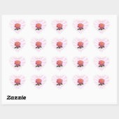 Mooie Roze Roos Hart Sticker (Vel)