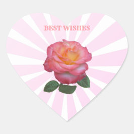 Mooie Roze Roos Hart Sticker