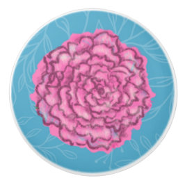 Mooie Roze Roos Keramische Knop