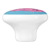 Mooie Roze Roos Keramische Knop (Zijkant)