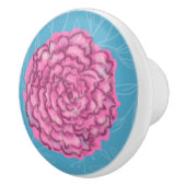Mooie Roze Roos Keramische Knop (Rechts)