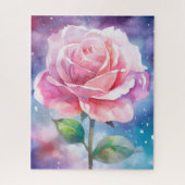 Mooie Roze Roos Legpuzzel (Verticaal)
