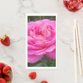 Mooie roze roos 'Leonardo da Vinci' bloem Servet