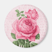 Mooie  roze roos magneet (Voorkant)