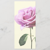 Mooie roze roos met bladeren bruiloft menu (Achterkant)