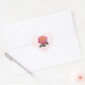 Mooie Roze Roos Met Liefde Sticker (Envelop)