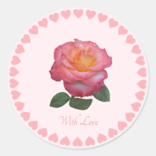 Mooie Roze Roos Met Liefde Sticker
