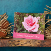 mooie roze roos met zoete harten fotoplaat (Zijkant)