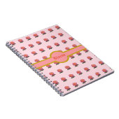 Mooie Roze Roos Patroon Notitieboek (Rechterzijde)