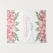 Mooie Roze Roos | Quinceanera achtergrond Wandkleed (Voorkant (horizontaal))