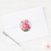 Mooie  roze roos ronde sticker (Envelop)