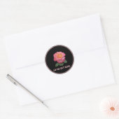 Mooie Roze Roos Ronde Sticker (Envelop)