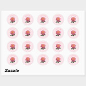 Mooie roze roos ronde sticker (Vel)