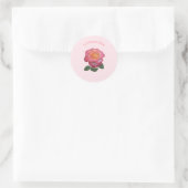 Mooie roze roos ronde sticker (Tas)