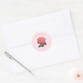 Mooie roze roos ronde sticker (Envelop)