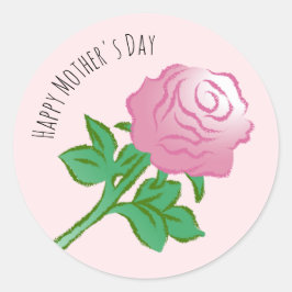 Mooie Roze Roos Ronde Sticker