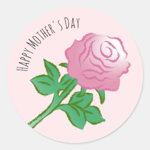 Mooie Roze Roos Ronde Sticker