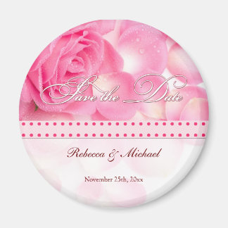 Mooie Roze Roos Save the Date Magneet