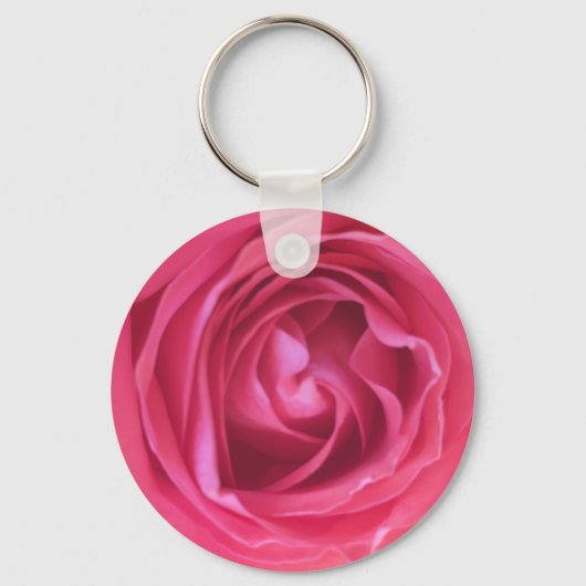 Mooie Roze Roos Sleutelhanger (Voorkant)