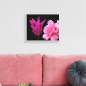 Mooie roze roos tulp bloem eenvoudige moderne bloe canvas afdruk (Insitu (Woonkamer))