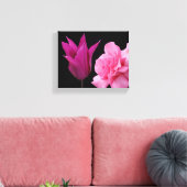 Mooie roze roos tulp bloem eenvoudige moderne bloe canvas afdruk (Insitu (Woonkamer))