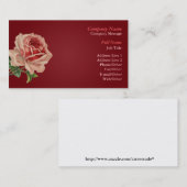 Mooie roze roos visitekaartje sjabloon (Voorkant / Achterkant)