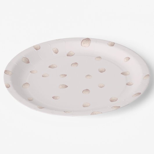 mooie roze roze blaadjes papieren bordje (Gekanteld)