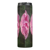 Mooie roze roze bloem Fotomeisjes Naam Thermosbeker (Achterkant)