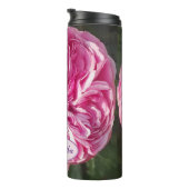 Mooie roze roze bloem Fotomeisjes Naam Thermosbeker (Geroteerd rechts)